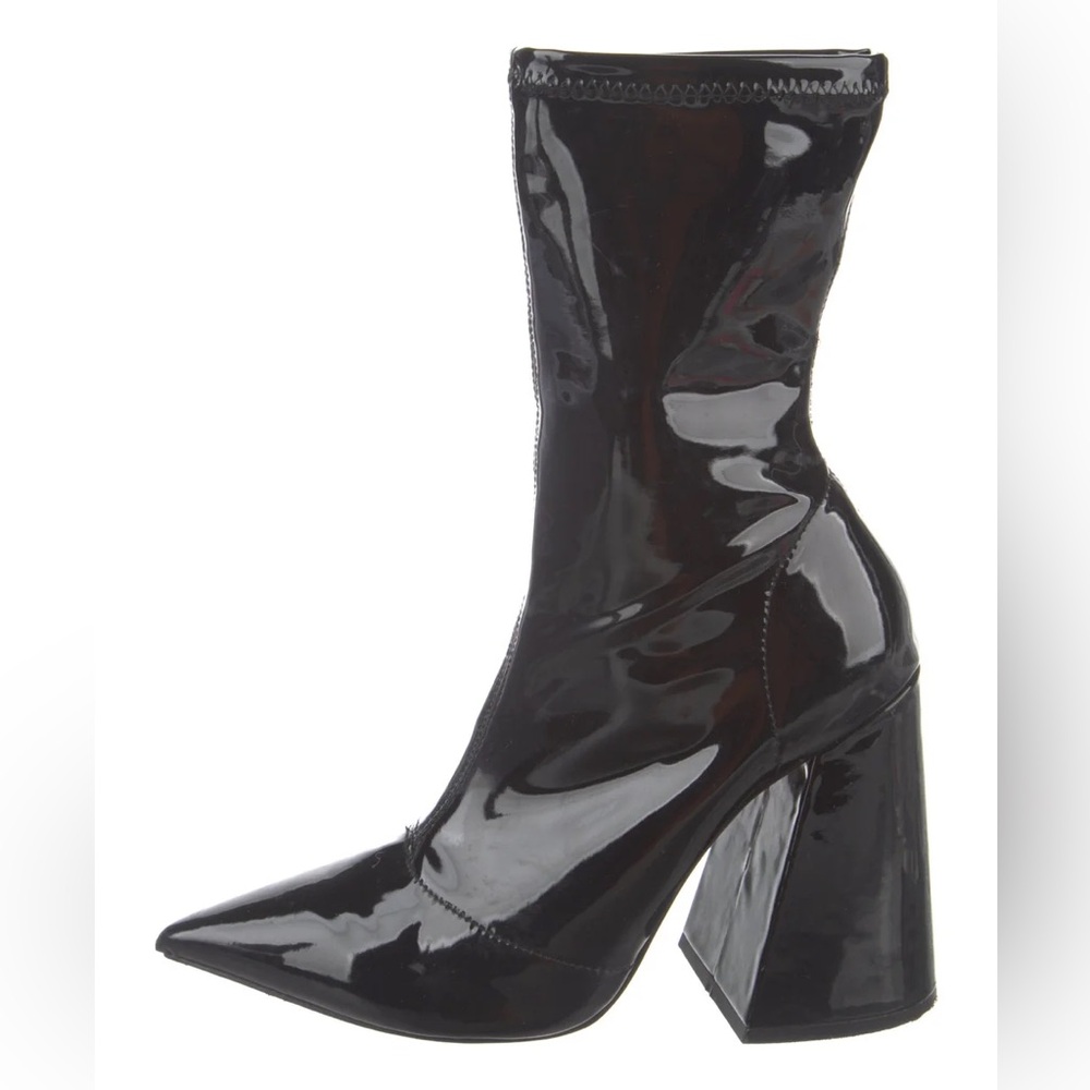 Naked Wolfe Glossy Black Heeled Boots
